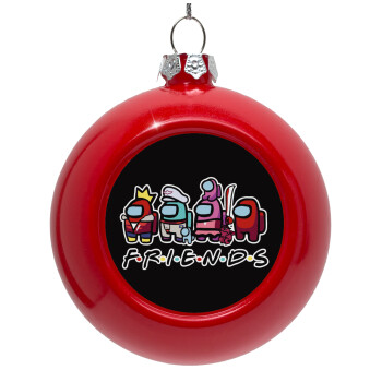 Among US Friends, Red Christmas tree ornament bauble 8cm