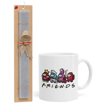 Among US Friends, Easter Set, Ceramic Cup (330ml) & Easter aromatic flat candle (30cm) (GRAY)