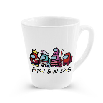 Among US Friends, Κούπα κωνική Latte Λευκή, κεραμική, 300ml