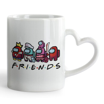Among US Friends, Mug heart handle, ceramic, 330ml