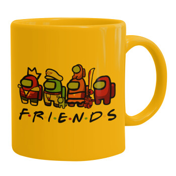 Among US Friends, Ceramic coffee mug yellow, 330ml (1pcs)