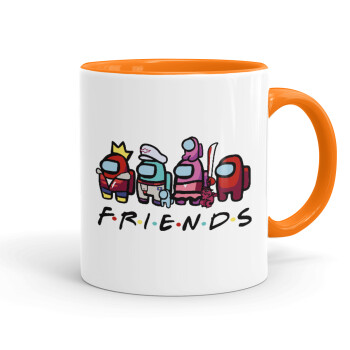 Among US Friends, Mug colored orange, ceramic, 330ml