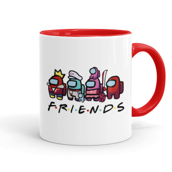 Among US Friends, Mug colored red, ceramic, 330ml
