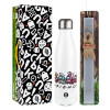 Easter candle, metallic white thermos bottle (500ml) & aromatic flat candle (30cm) (GRAY)