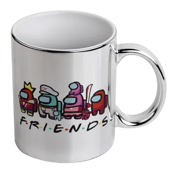 Among US Friends, Κούπα κεραμική, ασημένια καθρέπτης, 330ml