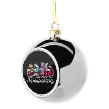 Among US Friends, Silver 8cm Christmas tree ball ornament