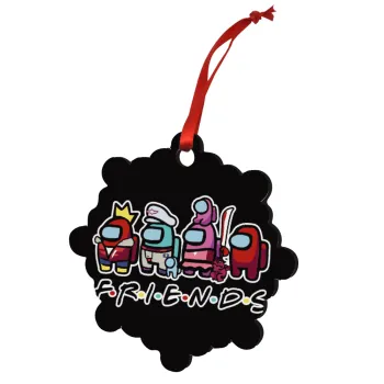 Among US Friends, Christmas ornament snowflake wooden 7.5cm