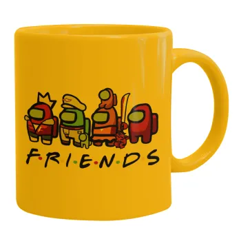 Among US Friends, Κούπα, κεραμική κίτρινη, 330ml