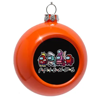 Among US Friends, Orange Christmas tree ornament bauble 8cm