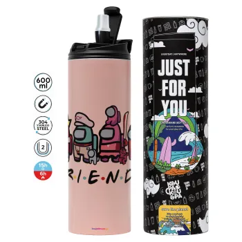 Among US Friends, Tumbler stainless steel PINK 600ml