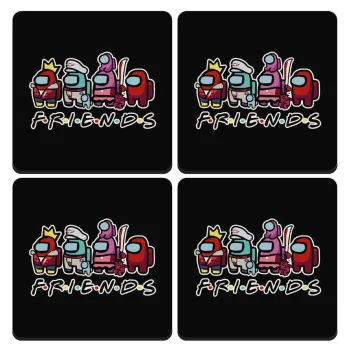 Among US Friends, ΣΕΤ 4 Σουβέρ ξύλινα τετράγωνα (9cm)