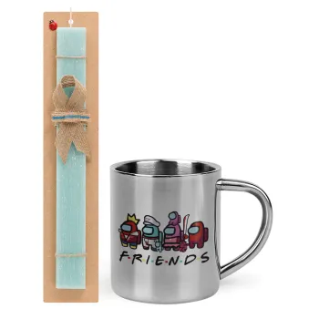 Among US Friends, Πασχαλινή Λαμπάδα με μεταλλική κούπα θερμό (300ml) & κερί αρωματικό πλακέ (30cm) (ΤΙΡΚΟΥΑΖ)