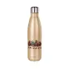 Glitter gold stainless steel thermos bottle, double-walled, 500ml