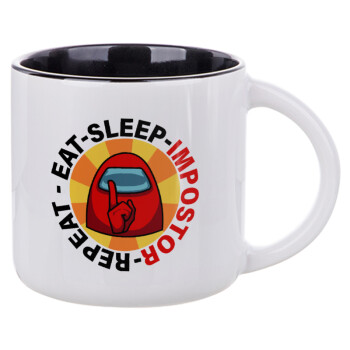 Among US Eat Sleep Repeat Impostor, Κούπα κεραμική 400ml Λευκή/Μαύρη