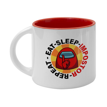 Among US Eat Sleep Repeat Impostor, Κούπα κεραμική 400ml Λευκή/Κόκκινη