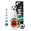 Soccer Metal mug thermos, double wall, 550ml