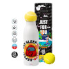 Tennis ball Metal mug thermos White, double wall, 550ml