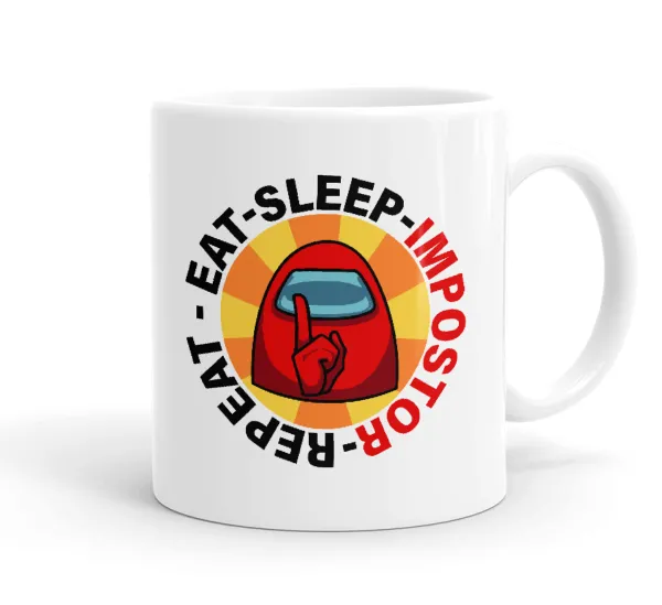 Among US Eat Sleep Repeat Impostor — Ceramic coffee mug, 330ml
