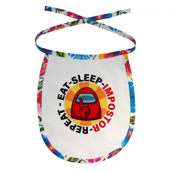 Among US Eat Sleep Repeat Impostor, Σαλιάρα μωρού αλέκιαστη με κορδόνι Χρωματιστή