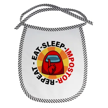 Among US Eat Sleep Repeat Impostor, Σαλιάρα μωρού αλέκιαστη με κορδόνι Μαύρη