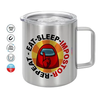 Among US Eat Sleep Repeat Impostor, Mug Stainless steel double wall 300ml