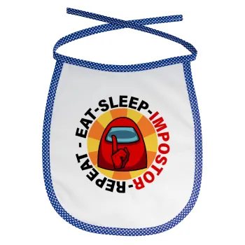 Among US Eat Sleep Repeat Impostor, Σαλιάρα μωρού αλέκιαστη με κορδόνι Μπλε