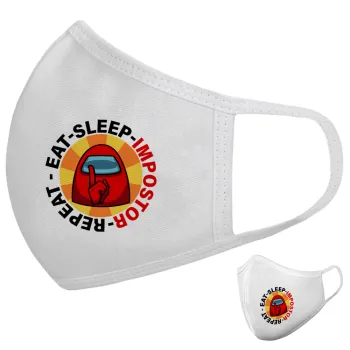 Among US Eat Sleep Repeat Impostor, Μάσκα υφασμάτινη υψηλής άνεσης παιδική (Δώρο πλαστική θήκη)