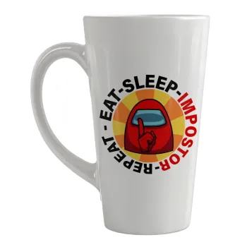 Among US Eat Sleep Repeat Impostor, Κούπα κωνική Latte Μεγάλη, κεραμική, 450ml