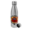 Metallic water bottle, stainless steel, 750ml