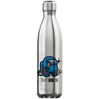 Among Trust no one, Μεταλλικό παγούρι θερμός Inox (Stainless steel), διπλού τοιχώματος, 750ml