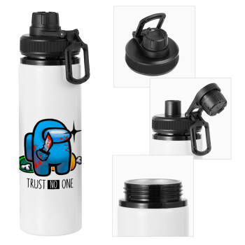 Among Trust no one, Metal water bottle with safety cap, aluminum 850ml