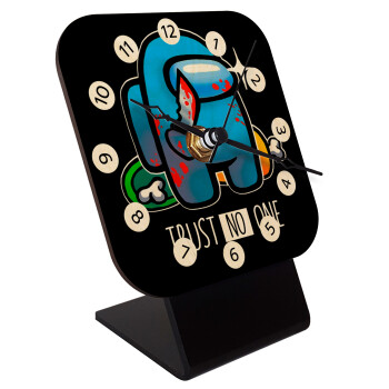 Among Trust no one, Επιτραπέζιο ρολόι σε φυσικό ξύλο (10cm)