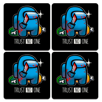 Among Trust no one, ΣΕΤ 4 Σουβέρ ξύλινα τετράγωνα (9cm)