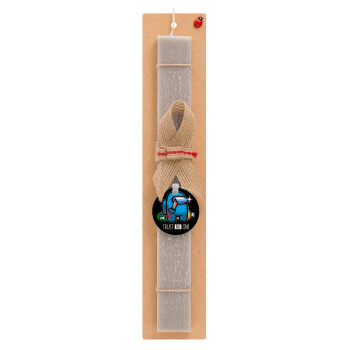 Among Trust no one, Easter Set, wooden keychain & scented Easter candle flat (30cm) (GRAY)
