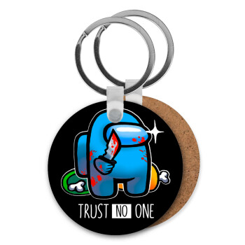 Among Trust no one, Μπρελόκ Ξύλινο στρογγυλό MDF Φ5cm