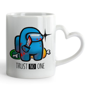 Among Trust no one, Mug heart handle, ceramic, 330ml