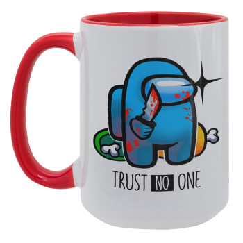 Among Trust no one, Κούπα Mega 15oz, κεραμική Κόκκινη, 450ml