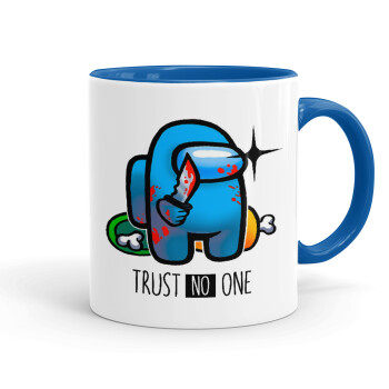 Among Trust no one, Mug colored blue, ceramic, 330ml
