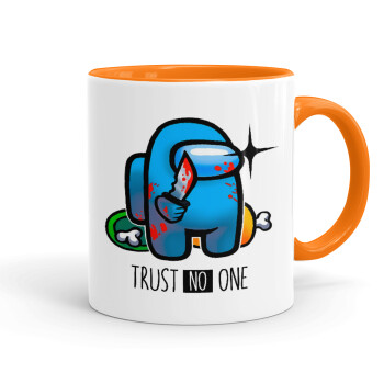 Among Trust no one, Κούπα χρωματιστή πορτοκαλί, κεραμική, 330ml