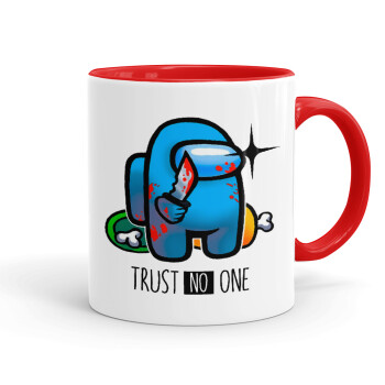 Among Trust no one, Mug colored red, ceramic, 330ml