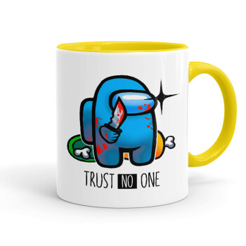 Among Trust no one, Mug colored yellow, ceramic, 330ml