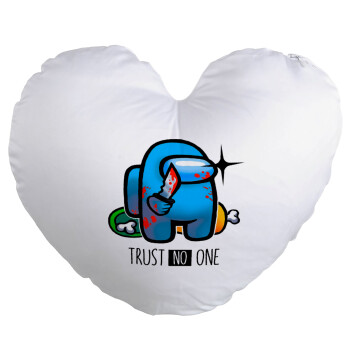 Among Trust no one, Μαξιλάρι καναπέ καρδιά 40x40cm περιέχεται το  γέμισμα