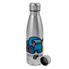 Metallic water bottle, stainless steel, 750ml