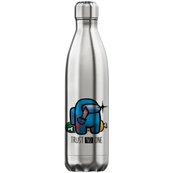 Among Trust no one, Μεταλλικό παγούρι θερμός Inox (Stainless steel), διπλού τοιχώματος, 750ml