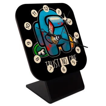 Among Trust no one, Επιτραπέζιο ρολόι σε φυσικό ξύλο (10cm)