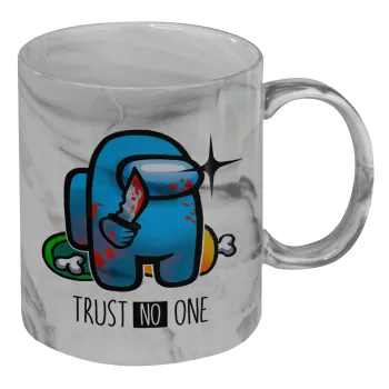Among Trust no one, Mug ceramic marble style, 330ml