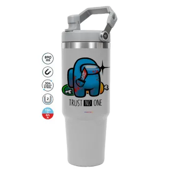 Among Trust no one, ΓΚΡΙ χρώματος Θερμός Ανοξείδωτο 890ml (30oz) με χερούλι