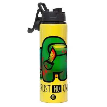 Among Trust no one, Μεταλλικό παγούρι νερού με καπάκι ασφαλείας, αλουμινίου 850ml