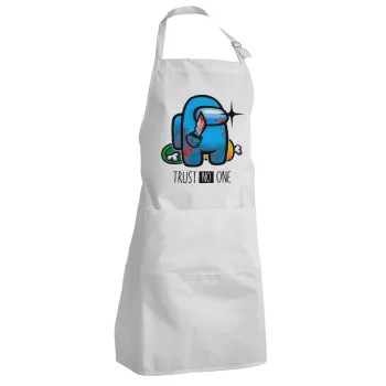 Among Trust no one, Adult Chef Apron (with sliders and 2 pockets)