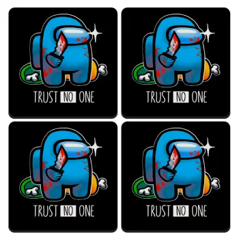 Among Trust no one, ΣΕΤ 4 Σουβέρ ξύλινα τετράγωνα (9cm)